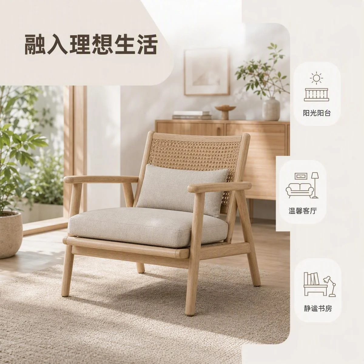 LOAFI NEST 栖木 ラウンジチェア · 空間イメージ