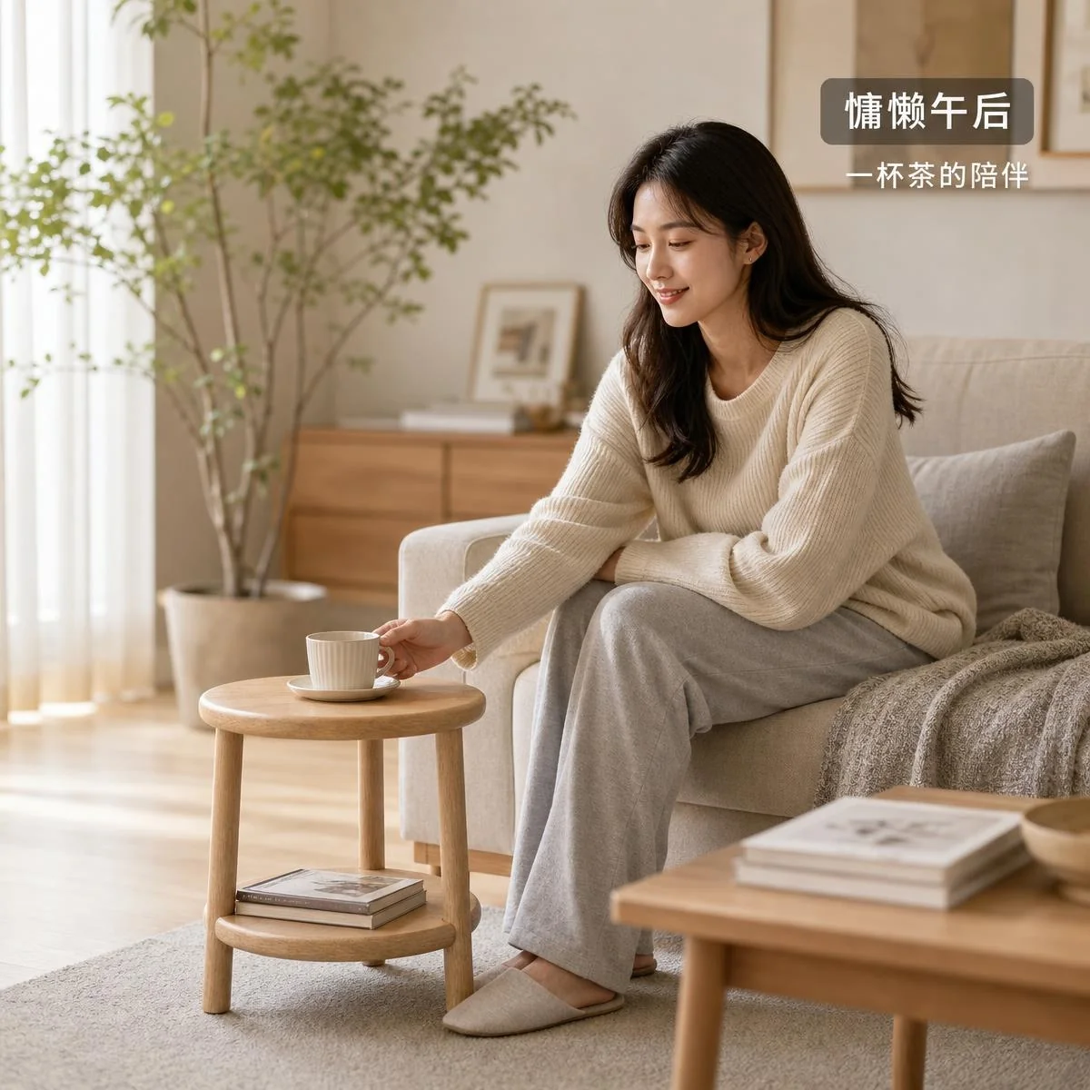 LOAFI NEST Round Side Table · Room context