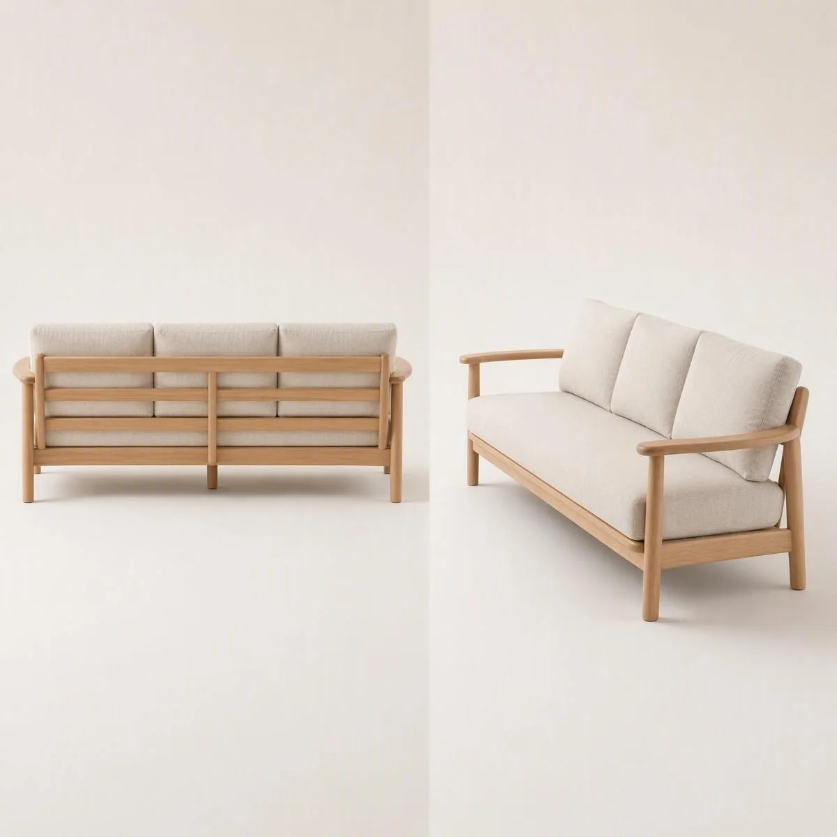 LOAFI NEST Three-seat Wood-frame Sofa · Multiple views