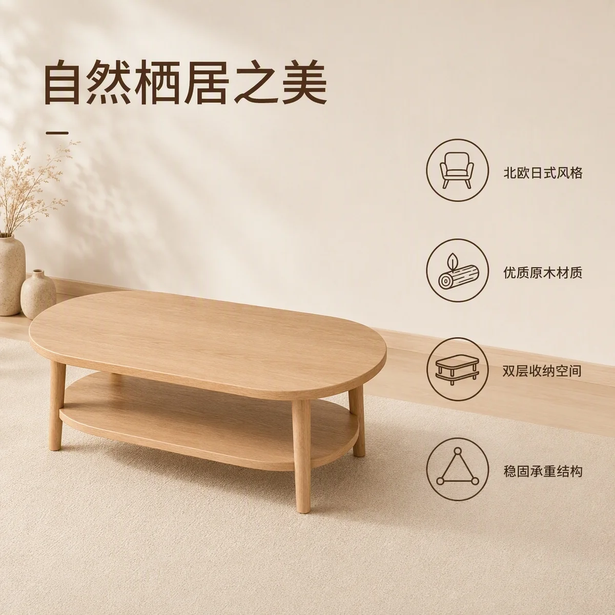 LOAFI NEST 栖木 2段コーヒーテーブル · デザインポイント