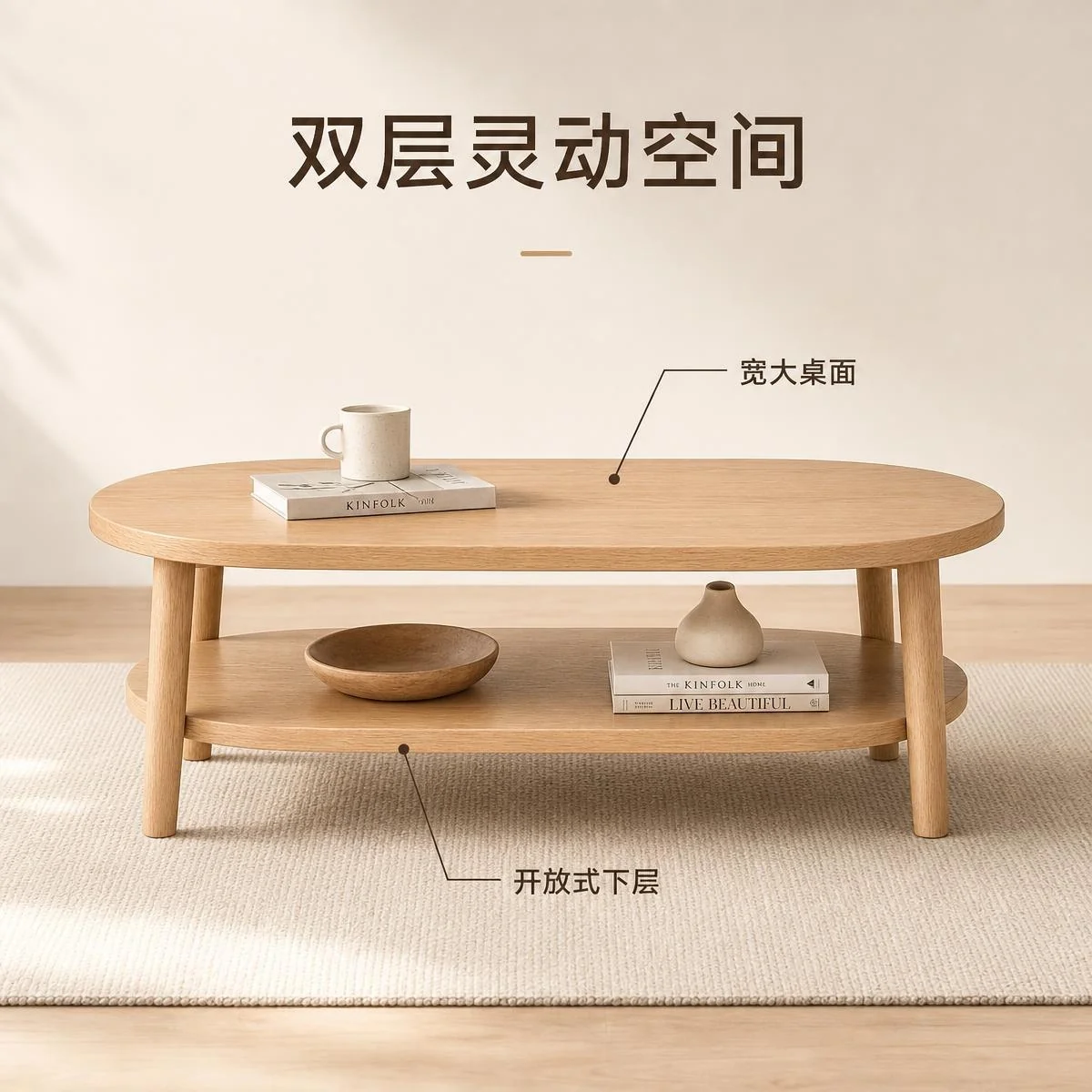 LOAFI NEST 栖木 2段コーヒーテーブル · 素材と仕上げ