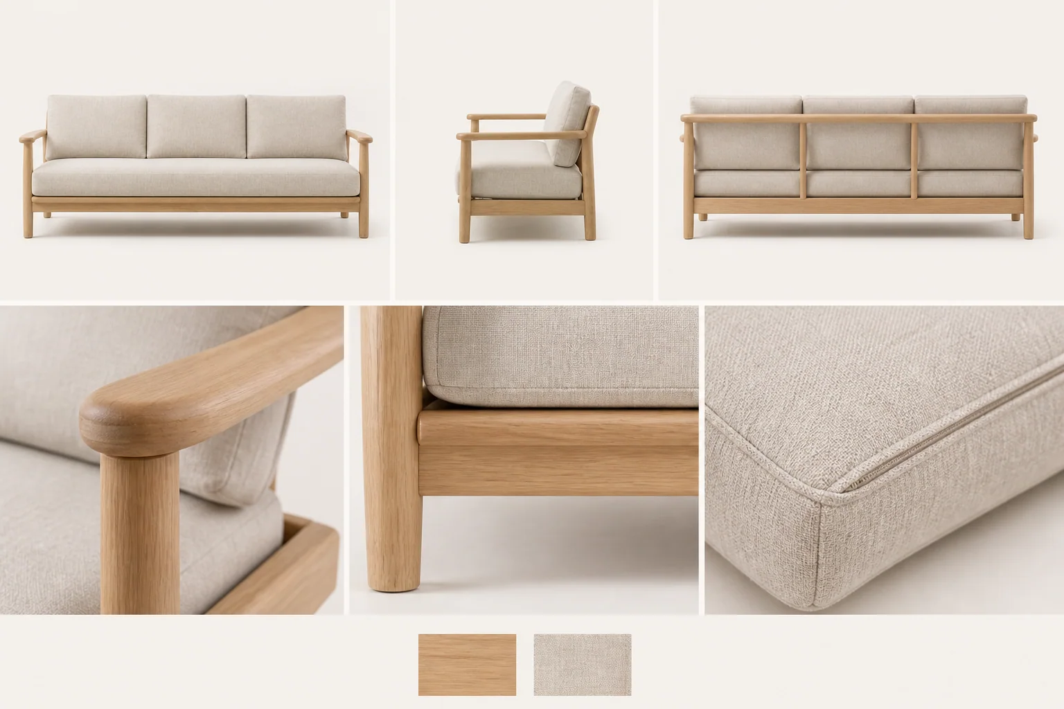 NEST Sofa 01 図面・ディテール・素材イメージ
