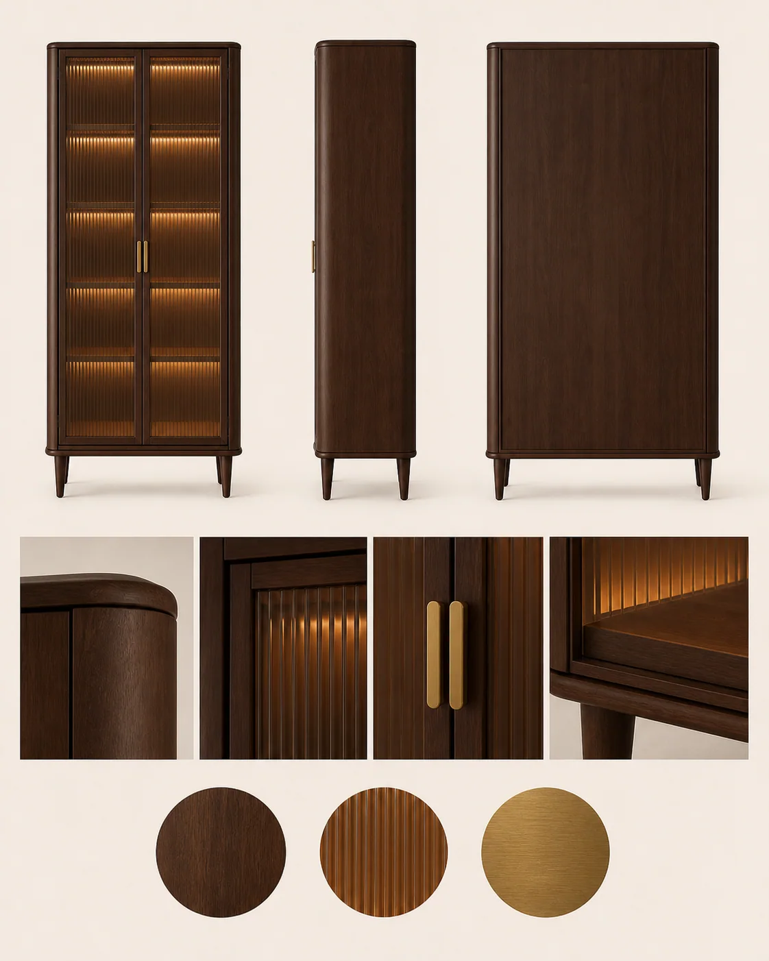RIVE Display 01 Design views, details and material direction